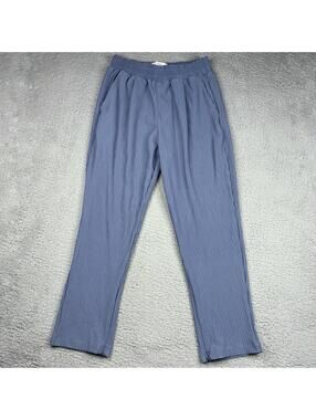 Novu Pants Woman’s Large Blue Corduroy Jogger Pull On Side Zip NWOT